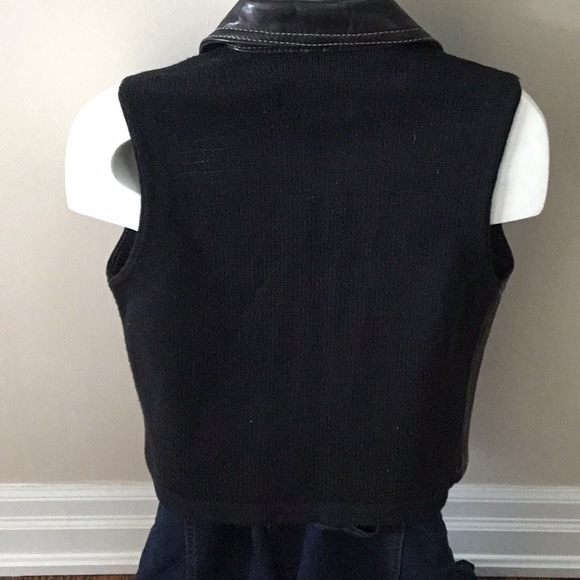 Black Daniel Hechter Lamb Leather Vest - Picture 2 of 9